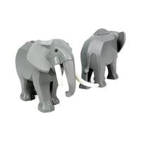 1pc MOC Elephant City Short Long Tusk Animals for LEGO Building Blocks Sets DIY