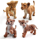 1pc Simulation mini Lion Tiger Lynx Animal Miniature Art Toy Figure Doll