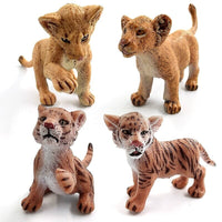 1pc Simulation mini Lion Tiger Lynx Animal Miniature Art Toy Figure Doll