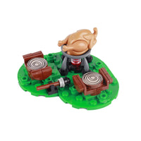 MOC Notice Board Bonfire Stove Medieval Town Street For LEGO Building Blocks Set
