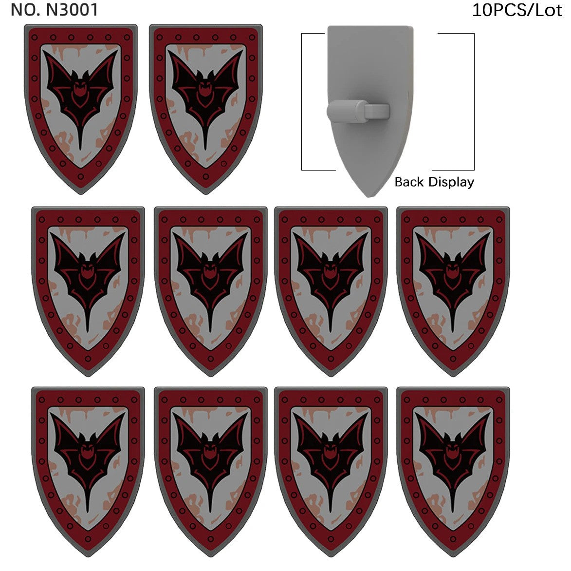 Medieval Military Knights Shields Middle Age For LEGO Building Blocks Brick Toy