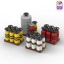MOC Fuel Gas Tank Wine Barrels Forklift For LEGO Building Blocks Set