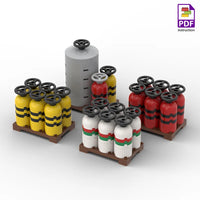 MOC Fuel Gas Tank Wine Barrels Forklift For LEGO Building Blocks Set