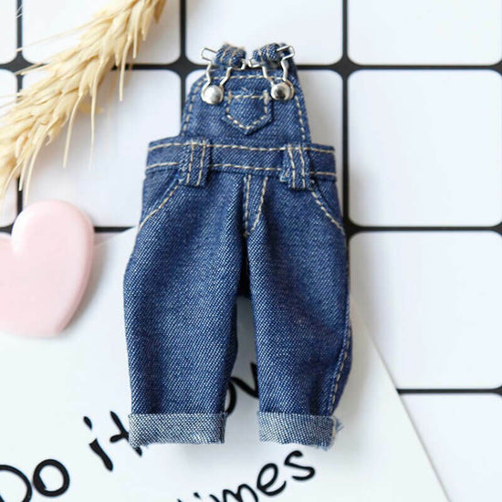 Clothes -  Overalls Strap Denim Trousers For 1:12 BJD doll OB Obitsu 11 Ymy Toy