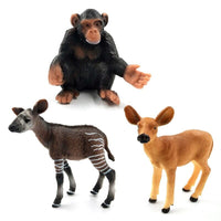 1pc Okapi Sheep Deer Crocodile Lynx Koala Animal Miniature Art Toy Figure Doll
