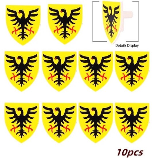Medieval Military Knights Shields Middle Age For LEGO Building Blocks Brick Toy