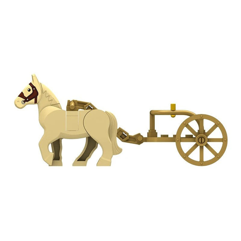City Animals Ancient Egyptian Carriage Horse Wagon for LEGO Building Blocks Sets