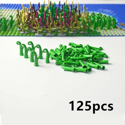 City Parts for LEGO Kits Seaweed grass Bush Leaf base bricks Building Blocks DIY