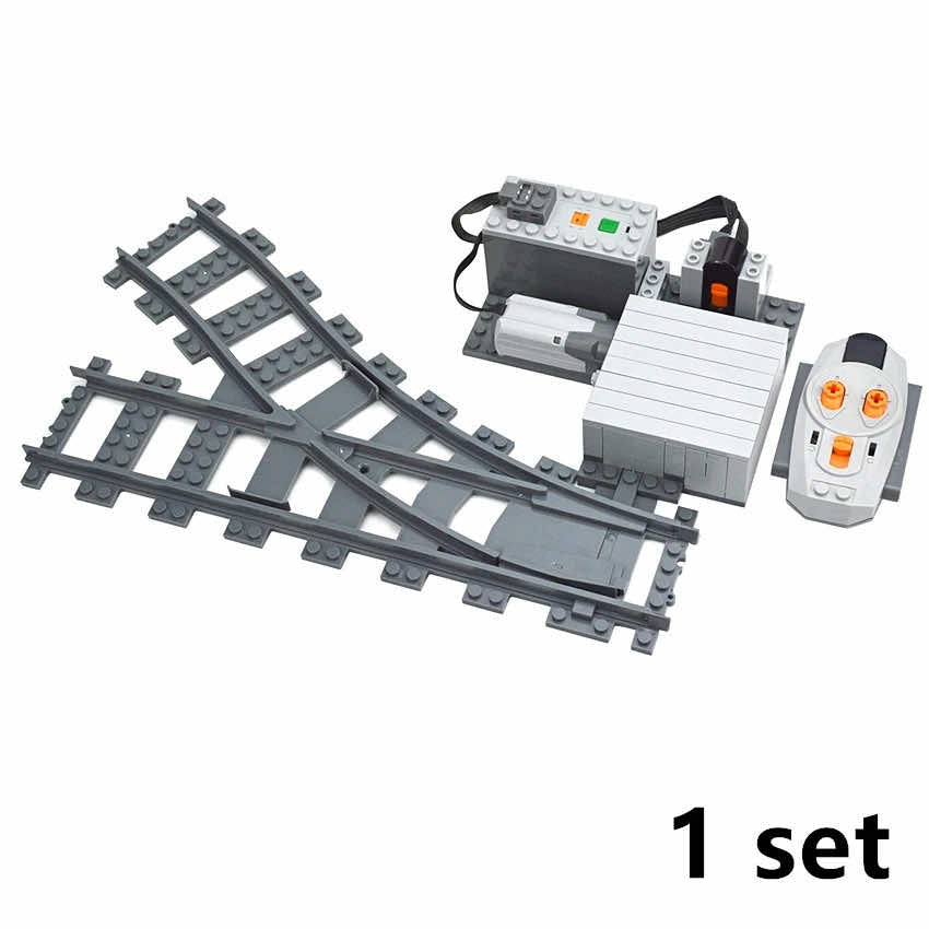 City Rail Motorized Track Switch for Lego Kit Train Building Blocks Sets DIY