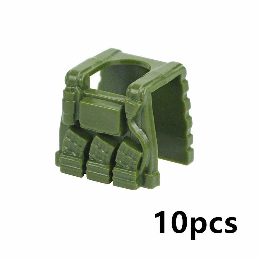 Backpack Armor Vest Army Weapon Soldier Figures Building Blocks Toy DIY