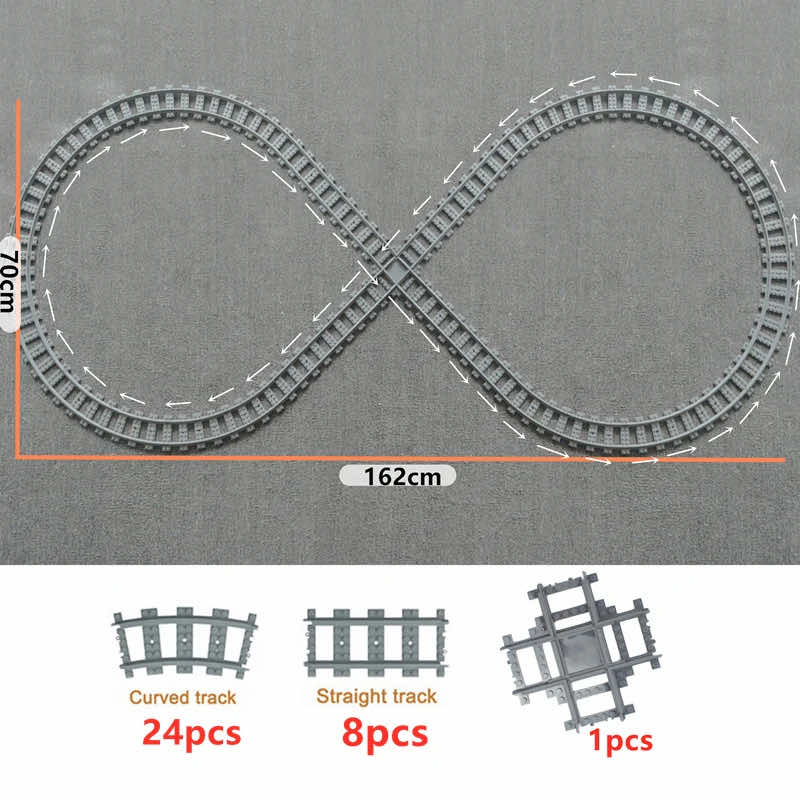 City Rail Flexible Tracks for LEGO Kit Train Building Blocks Sets DIY - 20 Sets! | The Drift Art Co. 16