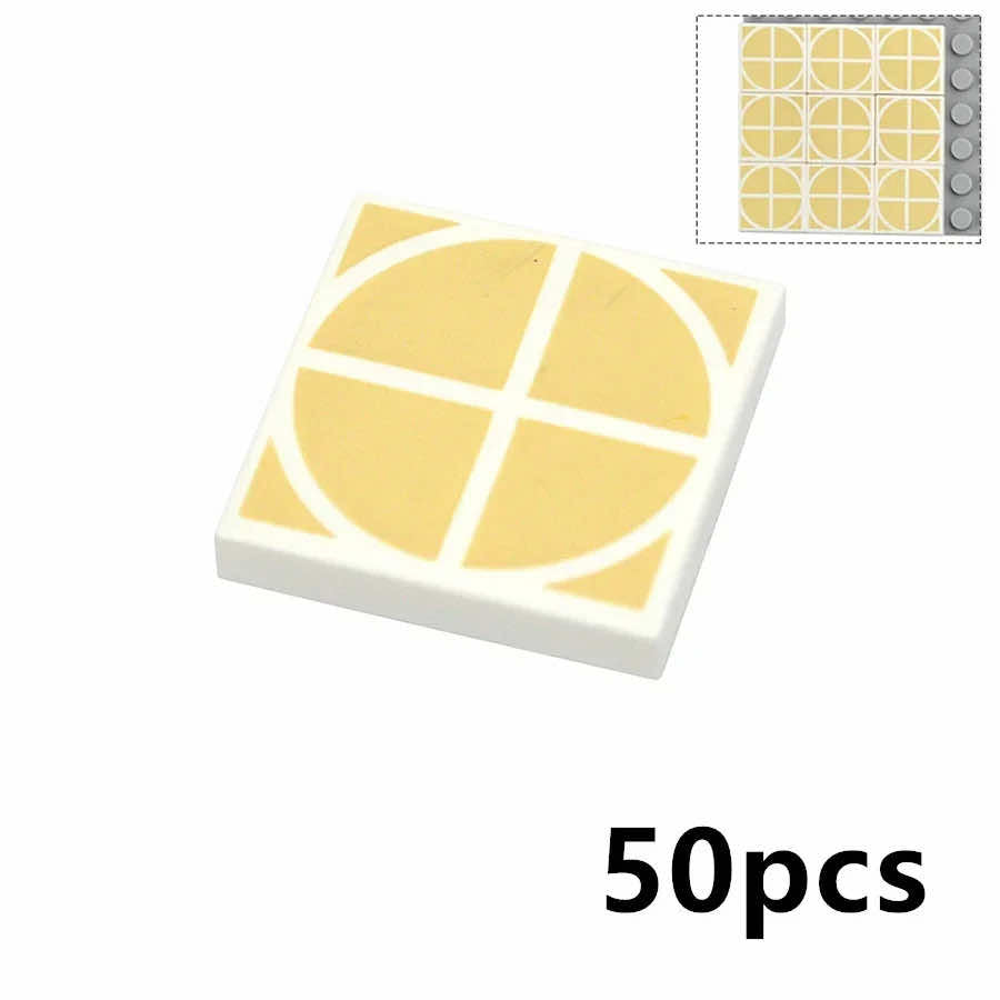 50pcs MOC House 2x2 Floor Ceramic Printed Tile Building Blocks Bricks Toy DIY