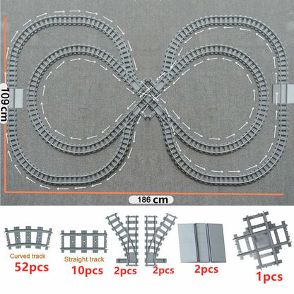 City Rail Flexible Tracks for LEGO Kit Train Building Blocks Sets DIY - 20 Sets!