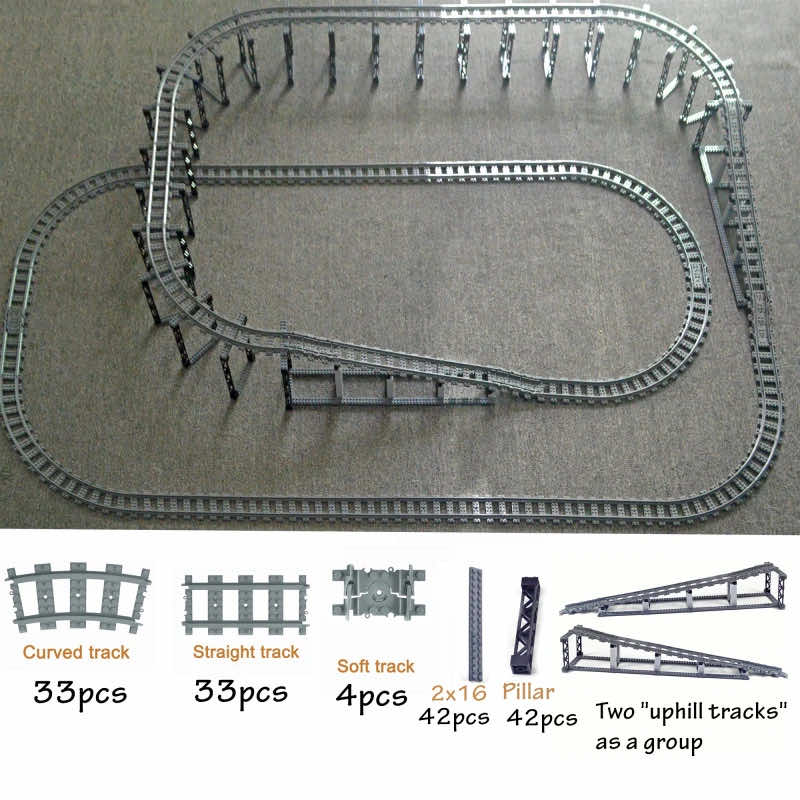 City Rail Flexible Tracks for LEGO Kit Train Building Blocks Sets DIY - 20 Sets! | The Drift Art Co. 35
