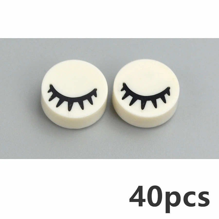 40pcs 98138 Part 1x1 Tile Round Eyelash Pupile For Lego Building Blocks Sets DIY