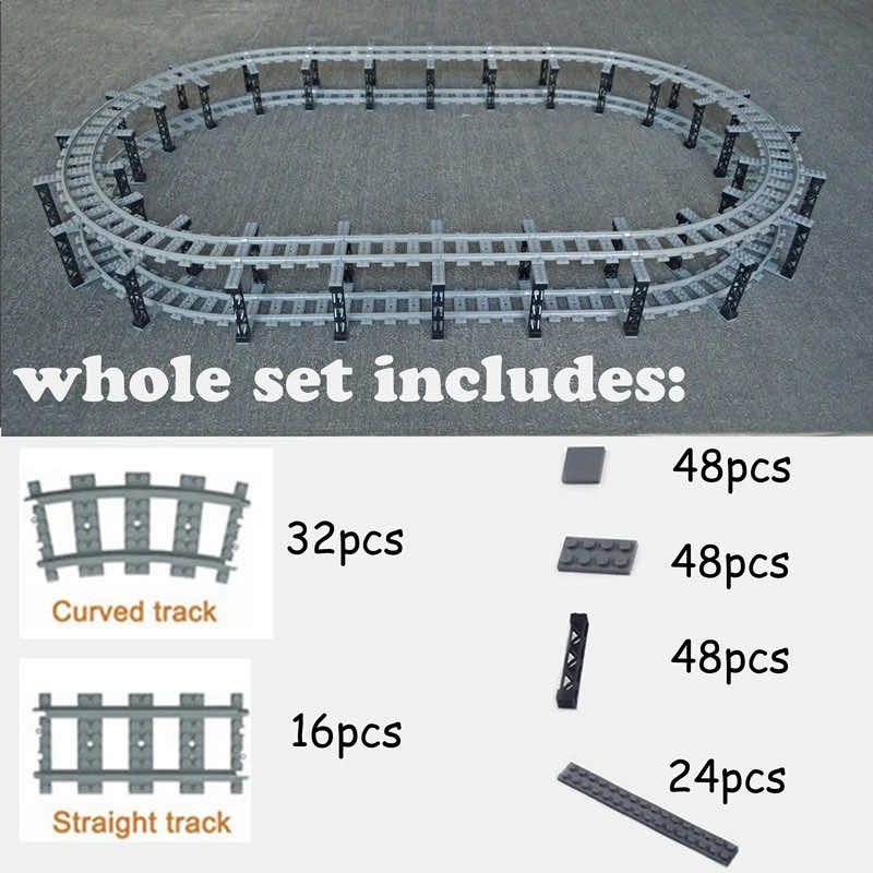City Rail Flexible Tracks for LEGO Kit Train Building Blocks Sets DIY - 20 Sets! | The Drift Art Co. 30