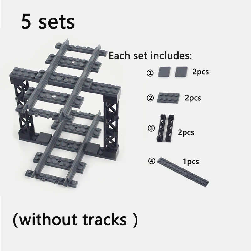 City Rail Flexible Tracks for LEGO Kit Train Building Blocks Sets DIY - 20 Sets! | The Drift Art Co. 29