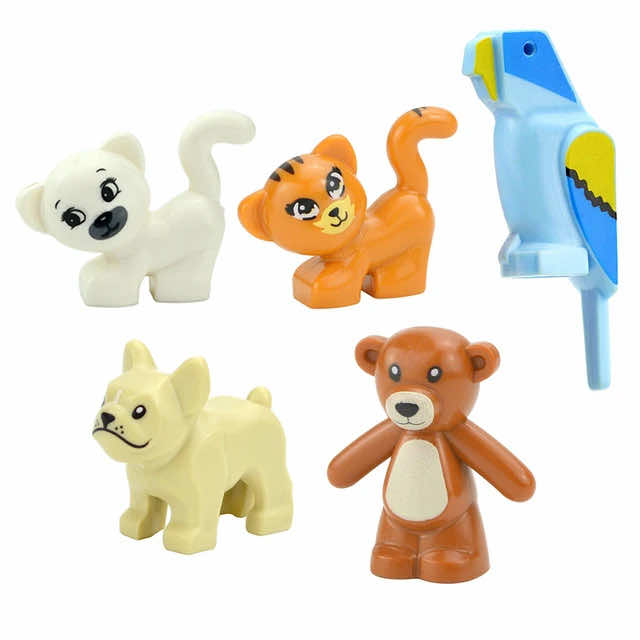 City Animals Zoo Dinosaur Shark Cat Dog Turtle for LEGO Building Blocks Sets DIY