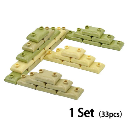 33pcs Sandbags War Swat Army WW2 Weapon Soldier Figures Building Blocks Toy DIY