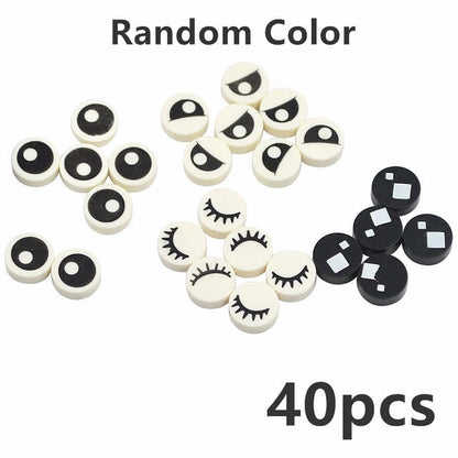 40pcs 98138 Part 1x1 Tile Round Eyelash Pupile For Lego Building Blocks Sets DIY