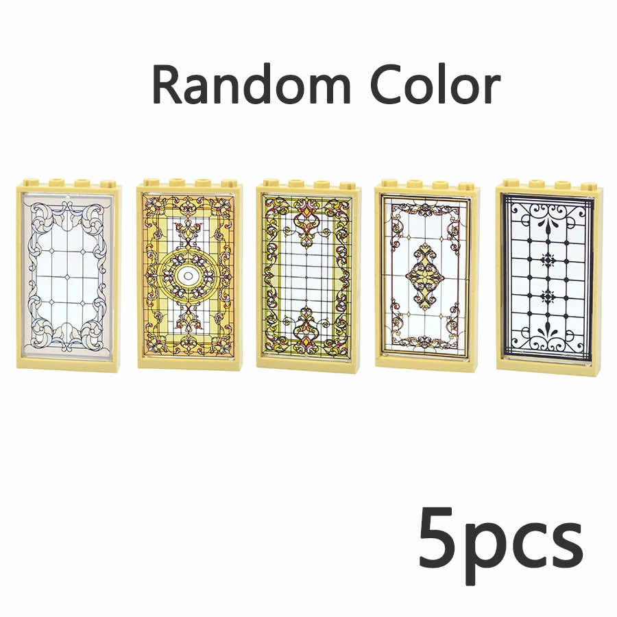 Church Window 57895 60596 1x4x6 House Parts for LEGO Sets Building Block Sets