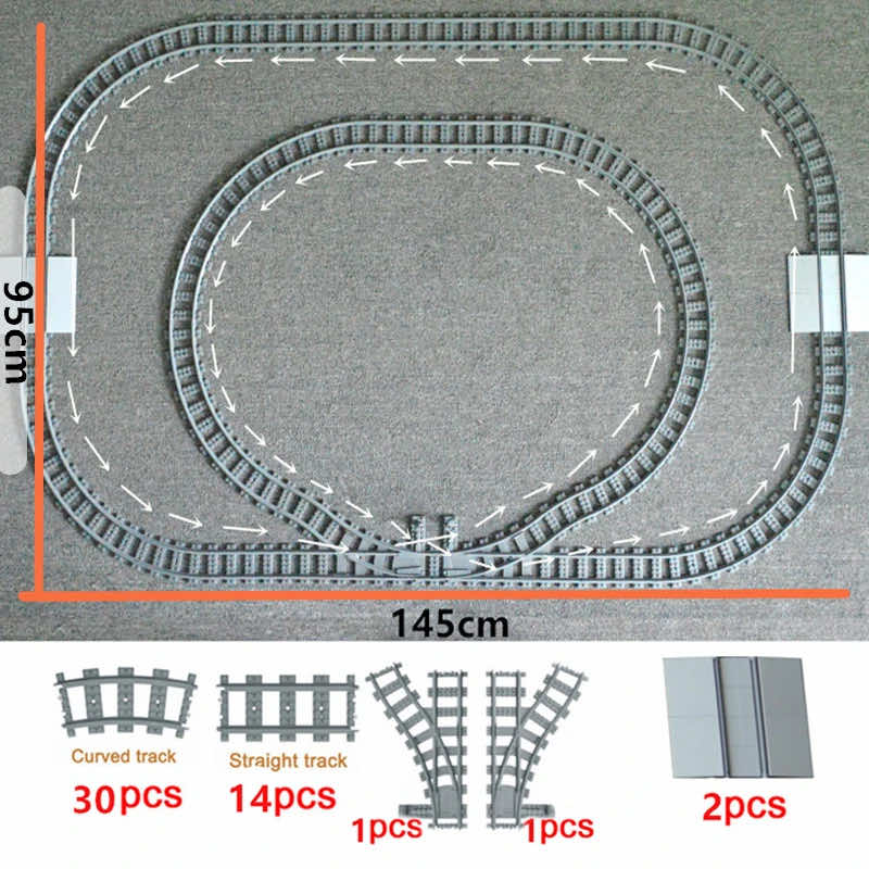 City Rail Flexible Tracks for LEGO Kit Train Building Blocks Sets DIY - 20 Sets!