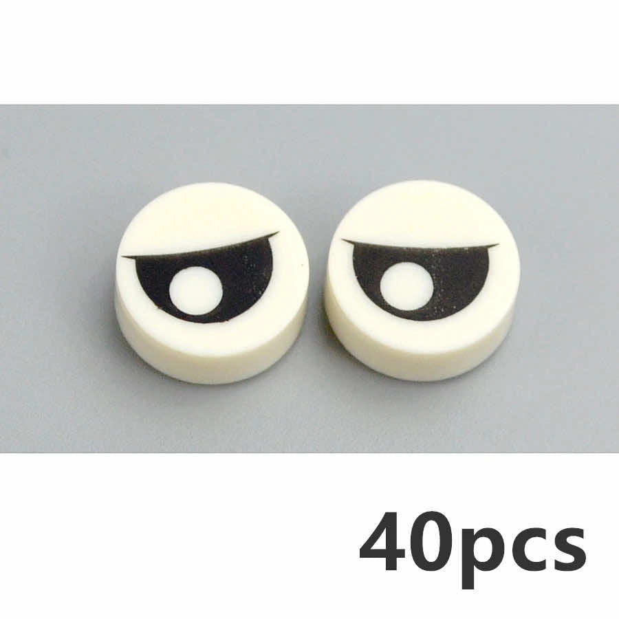 40pcs 98138 Part 1x1 Tile Round Eyelash Pupile For Lego Building Blocks Sets DIY