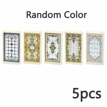 Church Window 57895 60596 1x4x6 House Parts for LEGO Sets Building Block Sets