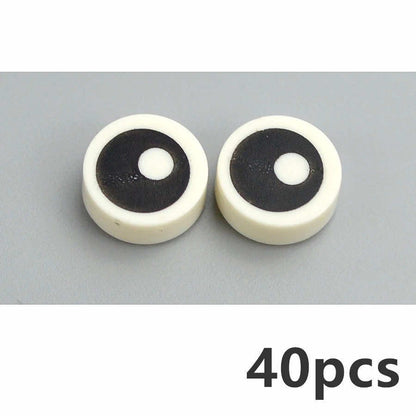 40pcs 98138 Part 1x1 Tile Round Eyelash Pupile For Lego Building Blocks Sets DIY