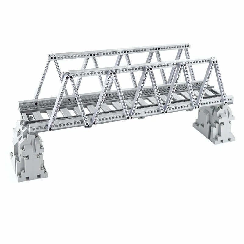 Bridge Tracks w/ Rock for LEGO Kit Train Building Blocks Sets DIY