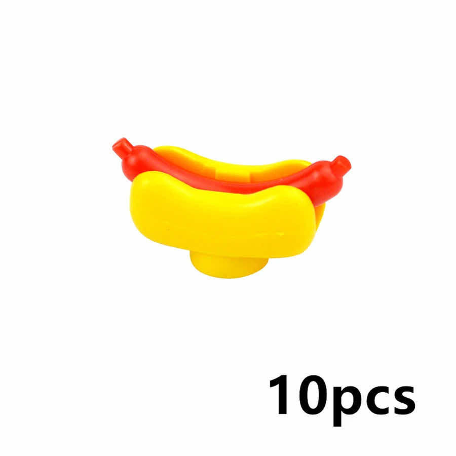 City Food Fish Apple Hot Dog Cake Pizza accessories for Lego Building Block Sets