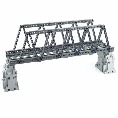 Bridge Tracks w/ Rock for LEGO Kit Train Building Blocks Sets DIY