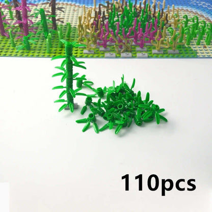 City Parts for LEGO Kits Seaweed grass Bush Leaf base bricks Building Blocks DIY