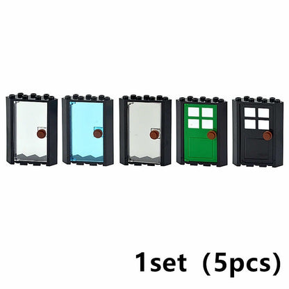 House City Windows 4x4x6 Doors 28327 Door Parts for Lego Building Block Sets DIY