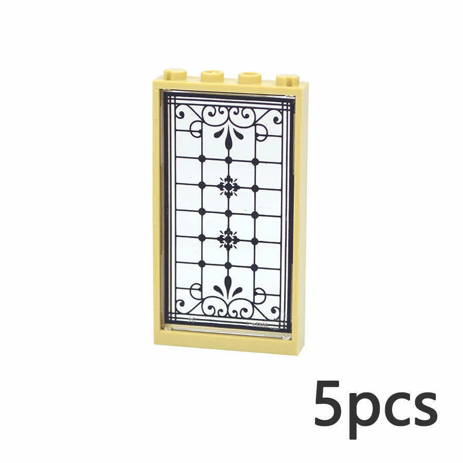 Church Window 57895 60596 1x4x6 House Parts for LEGO Sets Building Block Sets