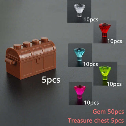 Treasure Gold Silver Diamond Jewel Dollar For Lego Building Block Brick Sets DIY