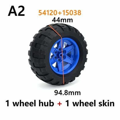 Technic Parts for Lego Kits Tire Wheel Hub RC Car Building Blocks Model Sets DIY