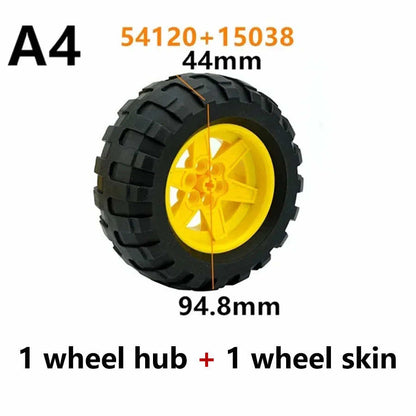 Technic Parts for Lego Kits Tire Wheel Hub RC Car Building Blocks Model Sets DIY