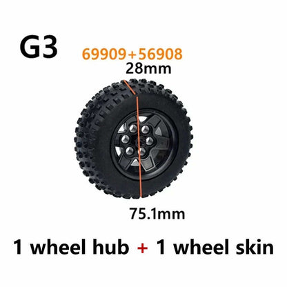 Technic Parts for Lego Kits Tire Wheel Hub RC Car Building Blocks Model Sets DIY