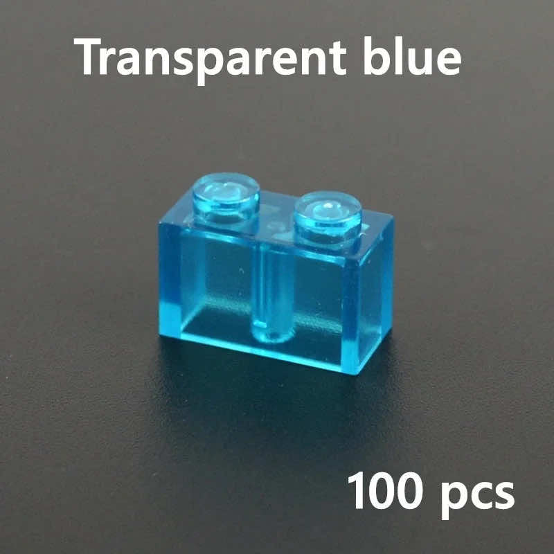 Transparent Blue & White Thick Brick Educational Building Blocks Bricks Toy DIY