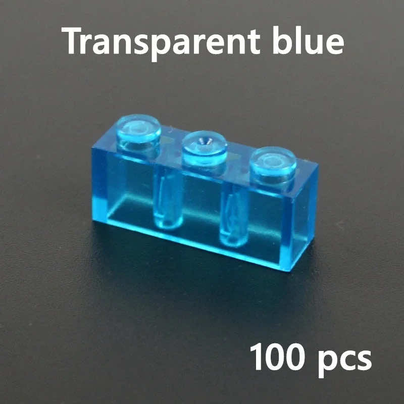 Transparent Blue & White Thick Brick Educational Building Blocks Bricks Toy DIY