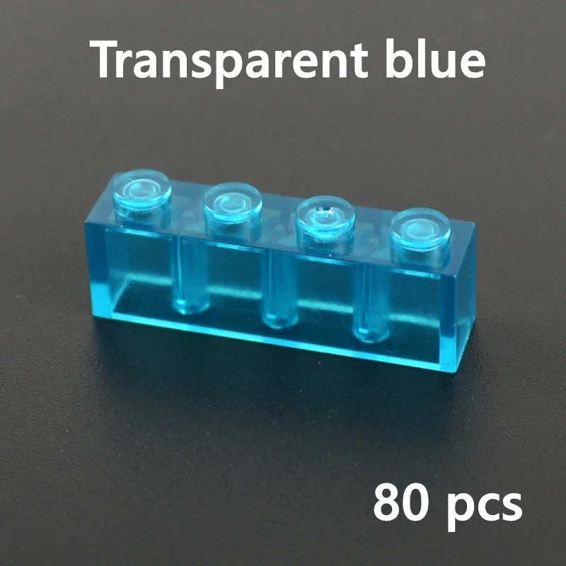 Transparent Blue & White Thick Brick Educational Building Blocks Bricks Toy DIY