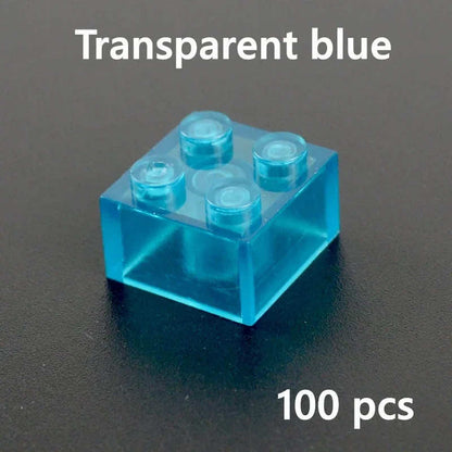 Transparent Blue & White Thick Brick Educational Building Blocks Bricks Toy DIY