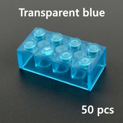 Transparent Blue & White Thick Brick Educational Building Blocks Bricks Toy DIY