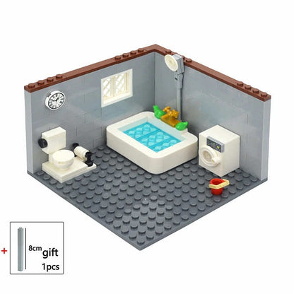 City House Bedroom Living Room Bathroom Parts for Lego Building Block Brick Sets