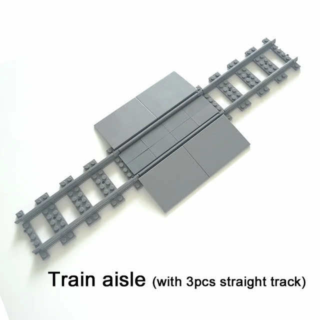 MOC City Train Track Walkway Buffer Stop for Lego Kit Building Blocks Sets DIY