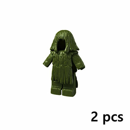 Swat Weapon Soldier Guns Fence Ghillie Army WW2 Figures Building Blocks Toy DIY