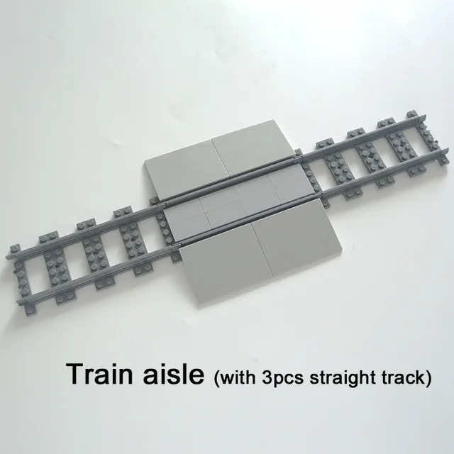 MOC City Train Track Walkway Buffer Stop for Lego Kit Building Blocks Sets DIY