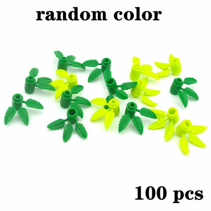 Plant Tree Leaf Flower Parts for Lego Sets 30176 3741 Building Blocks Sets DIY