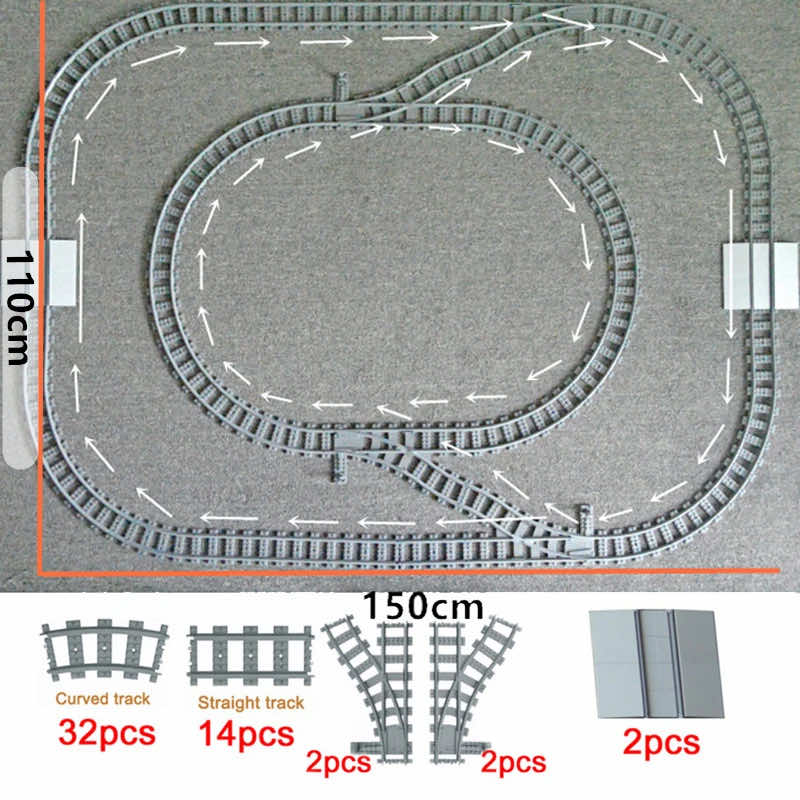 City Rail Flexible Tracks for Lego Kit Train Building Blocks Sets DIY - 20 Sets!